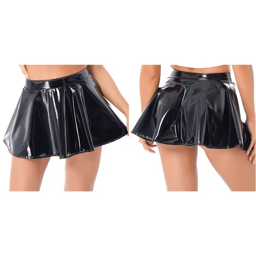 Damen wetlook lackleder mini - lackleder,