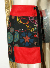 Winterrock * ROCK * Minirock *  rot schwarz extravagant italienischer Chic nw XL