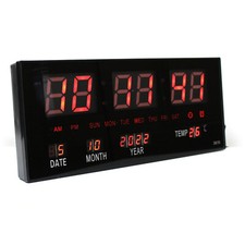 LED-Wanduhr Rot 36x15cm
