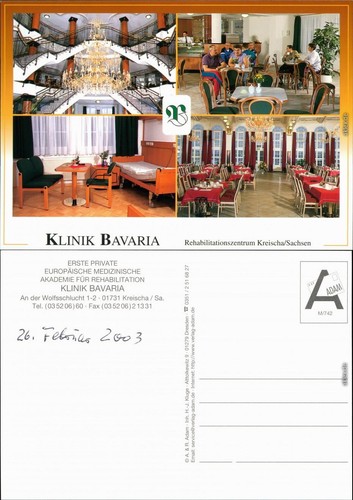 Ansichtskarte kreischa klinik - ansichtskarte,