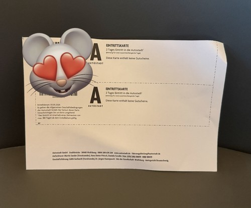 Zwei eintrittskarten für - zwei, die