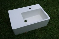 Spülstein Waschbecken Spülbecken von Heinstein, Keramik, weiß, mit Ablagefläche