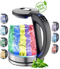 Edelstahl Glas Wasserkocher mit Temperatureinstellung LED Beleuchtung 2.200 Watt