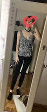 H&M Zebra Top Gr.XS 32/34 schwarz weiß gestreift Shirt Tunika V-Ausschnitt
