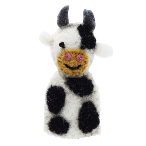 Fingerpuppe aus filz kuh - fingerpuppe,