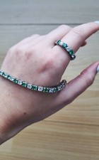 Diamonique by Tova Tennisarmband und Memory/Memoire Ring Set *UNGETRAGEN*