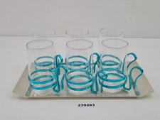 6 Tee Gläser mit Aluhalterung