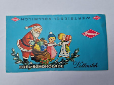 altes Trumpf Schokolade Papier Vollmilch Weihnachten Motiv Nikolaus 60er
