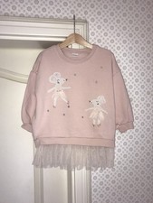 Next England Pullover Sweatshirt 110 Mädchen Rosa Maus Tüll Sterne Ballerina