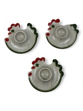 Keramik Eierbecher Huhn Design, handbemalt, rustikales Dekor für Küche & Tisch