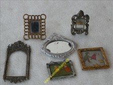 antikes Konvolut Bilderrahmen und Spiegel, für die antike Puppenstube, 2D210-1