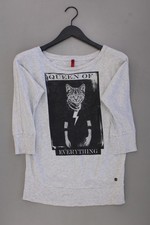 ✨ QS by s.Oliver Printshirt Classic Shirt für Damen Gr. 36, S 3/4 Ärmel grau ✨