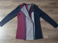 BONITA Poncho Strickjacke M Damen Pullover Cape Überwurf Wolle lila blau 1xgetra