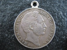 1 Doppelgulden Königreich Bayern Maximilian II 1855 gehenkelt Mariensäule