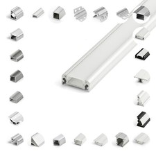 Led schiene aluminium - aluminium, 1/2