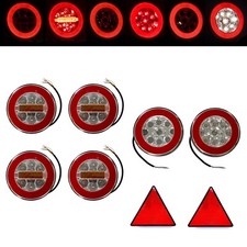 6x Rund Neon LED Rückleuchte