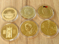 Sammlung 6 Münzen in Farbe gold, Nachlass, Dachbodenfund Speicherfund, Erbschaft