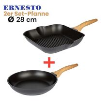 2er-Set Ø 28 cm Grill / Bratpfanne für alle Herdarten , Spülmaschinengeeignet 