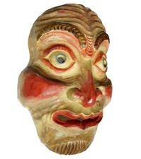 Krampus Maske Kindermaske Fasnacht Maske Wandmaske handgeschnitzte Holzmaske