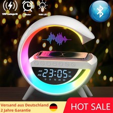 LED Nachtlicht Wecker FM Radio Bluetooth Lautsprecher Kabellos Ladestation DHL
