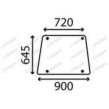 Seitenscheibe  für Deutz-Fahr DX80 DX110 DX140 DX160 DX4.10 DX6.30 DX7.10