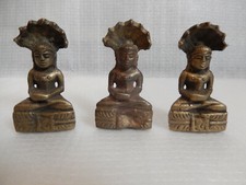 3 St. indische Gottheit, Buddha, Messing massiv, ca. 5,3cm 