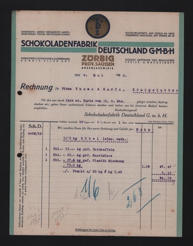 Zörbig rechnung 1926 - zÖrbig,,