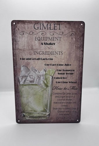 Blechschild cocktail gimlet - blechschild,