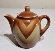 Uralte KLEINE Art Deco BUNZLAU Kaffeekanne Kanne Spritzdekor um 1930 A