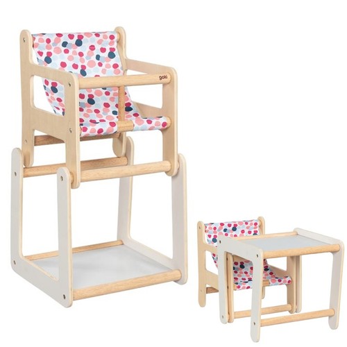 Puppenhochstuhl mit tisch 2in1 - tisch,