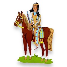 Vintage Indianer Holzbild Kurt