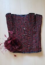 Vollers Luxus Korsett Brokat rot gold schwarz 30 76cm Luxus Schnürkorsett Gothic