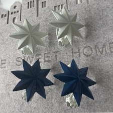 Gardinen Klammer Vorhang Raffhalter Stern ⭐️  2 Weiß & 2 Blau  4 Stück