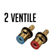 2x 1/2 Keramik-Oberteile Ventiloberteil 90° für Zweigriffarmaturen + Ventile