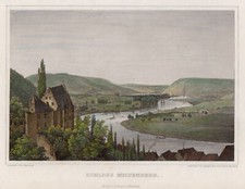 Miltenberg Main Schloss Original kolorierter Stahlstich Mayer 1847