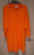 Heine Damenkleid Orange Gr. L = 42 Neu mit  Besatz an den Ärmeln