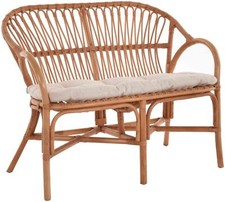 Rattanbank mit Sitzpolster