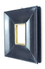 Antiker Bilderrahmen Vintage Hohlkehle kleiner Rahmen schwarz Breite Leiste (81)