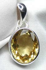 Anhänger 925  Silber facettierter, großer  Citrin , mod.  Design beste Qualität