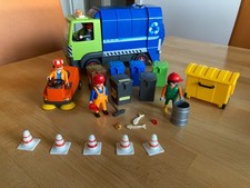 Playmobil 6110 City Action Müllabfuhr + Kehrmaschine + Arbeiter + Mülltonnen