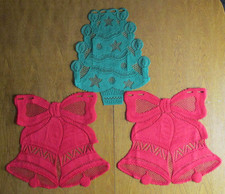 3x Weihnachten Bistro/Scheibengardinen einzeln - Vorhang -  2 Glocken + 1 Baum