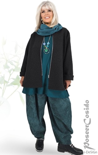 Lagenlook boucle blazer jacke - boucle,