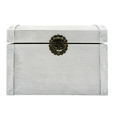 Holz Truhe grau weiß  ca.21cm