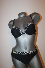 Triumph Bikini "Sloggi Black Zebra CTOWU " Push Up Gr.38 B schwarz grün Tai
