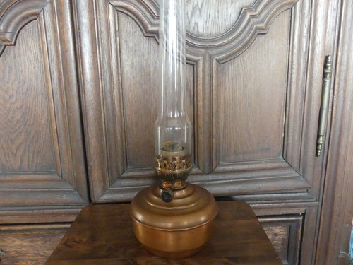 Antike kupfer petroleumlampe - antike,
