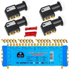 Multischalter PMSE switch 17/8 + 4 Sat Quattro LNB quatro LNB 3D 4K FULL HDTV