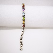 Mehrfarbige  Armband mit  Edelstein Sterling Silber 925