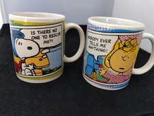 2 Peanuts Snoopy/Sally Tasse -   Kaffeetasse. Weiß 320 ml , Roy Lichtenstein Art