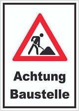 Achtung Baustelle Aufkleber