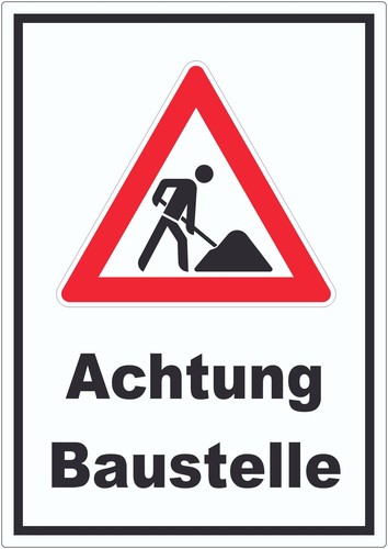 Achtung baustelle aufkleber - achtung,